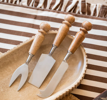 SET VAN 3 - Kaasmesjes Acacia Bruin - Things I Like Things I Love