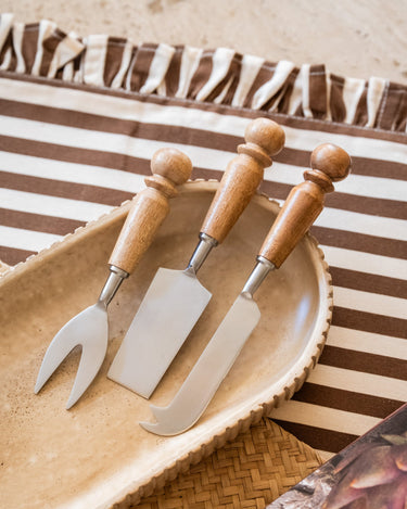 SET VAN 3 - Kaasmesjes Acacia Bruin - Things I Like Things I Love