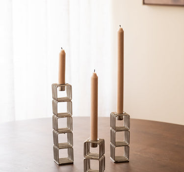 Set van 3 - Kandelaar Wireworks Chroom - Things I Like Things I Love