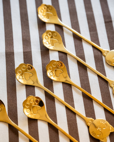 SET VAN 6 - Lepels Kat Goud - Things I Like Things I Love