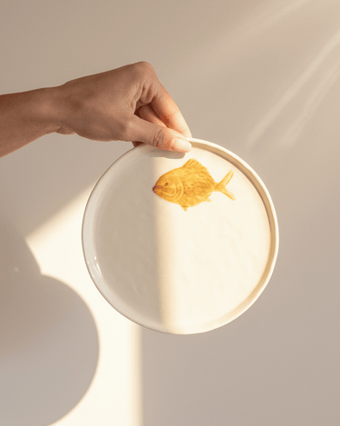 Side Plate Fish Orange - Things I Like Things I Love