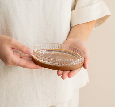 Soap Dish Acacia Wood Glass - Things I Like Things I Love