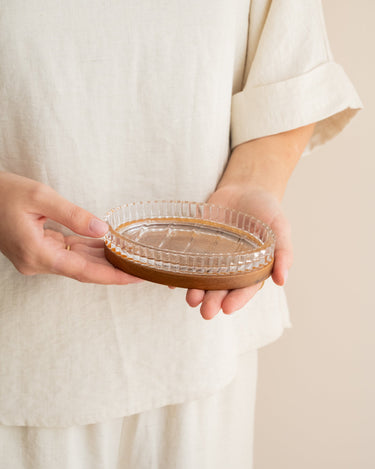 Soap Dish Acacia Wood Glass - Things I Like Things I Love
