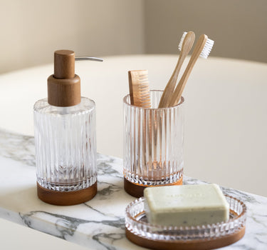 Soap Dispenser Acacia Wood Glass - Things I Like Things I Love