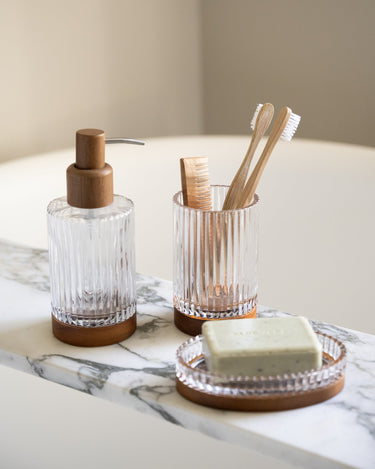 Soap Dispenser Acacia Wood Glass - Things I Like Things I Love