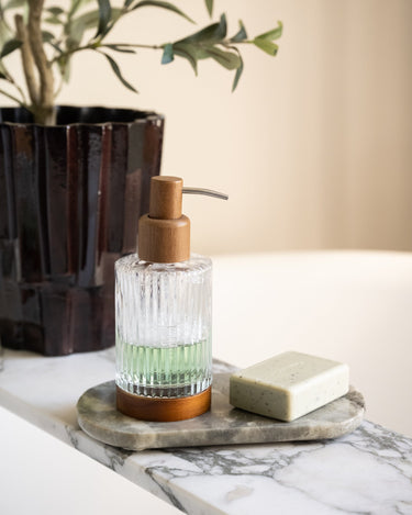 Soap Dispenser Acacia Wood Glass - Things I Like Things I Love