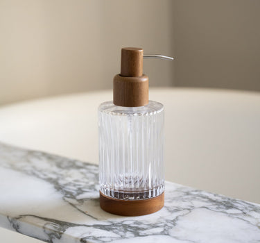 Soap Dispenser Acacia Wood Glass - Things I Like Things I Love