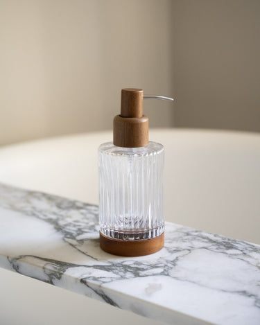 Soap Dispenser Acacia Wood Glass - Things I Like Things I Love
