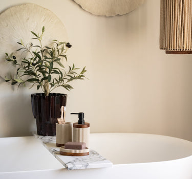 Soap Dispenser Beige/Acacia Wood - Things I Like Things I Love