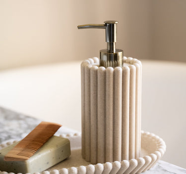 Soap Dispenser Stripes Polyresin - Things I Like Things I Love