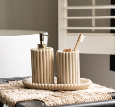 Soap Dispenser Stripes Polyresin - Things I Like Things I Love