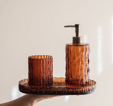 Soap Dispenser Vintage Glass Brown - Things I Like Things I Love