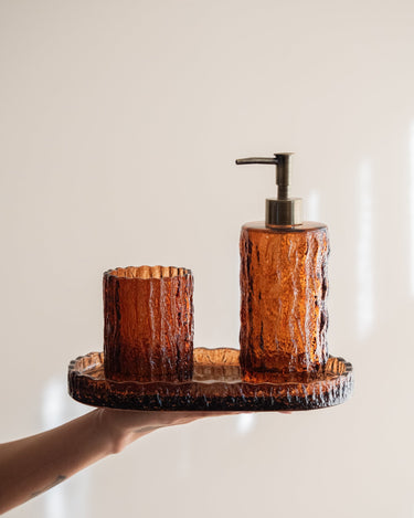 Soap Dispenser Vintage Glass Brown - Things I Like Things I Love