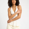 Soof Zebra Halter Top Ecru - Things I Like Things I Love
