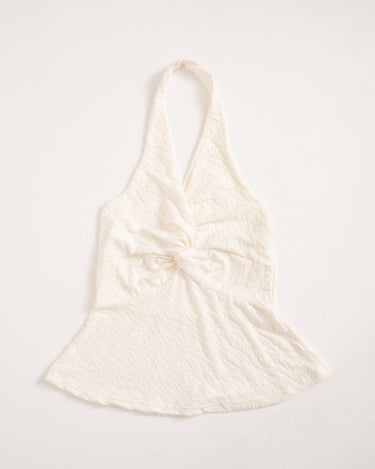 Soof Zebra Halter Top Ecru - Things I Like Things I Love