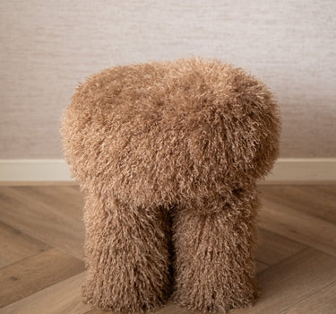 Stool Doodly Furry Taupe - Things I Like Things I Love