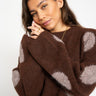 Sutton Polka Dot Oversize Knit French Roast - Things I Like Things I Love