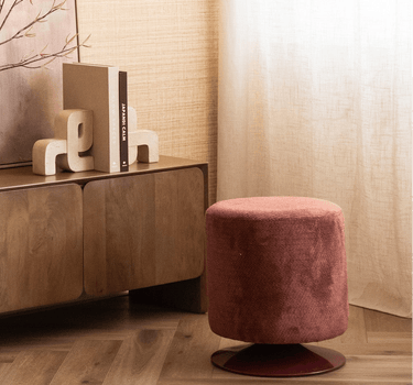 Swivel Pouf Islen Burgundy - Things I Like Things I Love