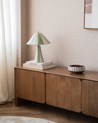 Table Lamp Lino Ceramic Stripes Green - Things I Like Things I Love