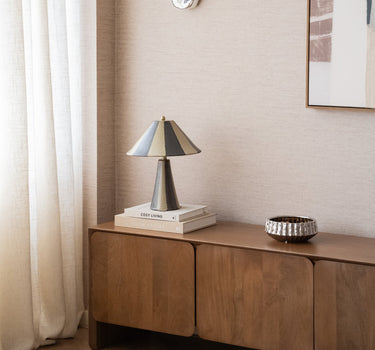 Table Lamp Lino Striped Ceramic Brown - Things I Like Things I Love