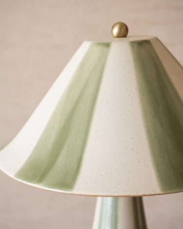 Table Lamp Lino Stripes Ceramic Green - Things I Like Things I Love