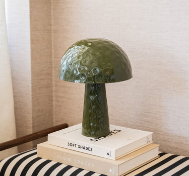 Table Lamp Mushroom Olive Green - Things I Like Things I Love