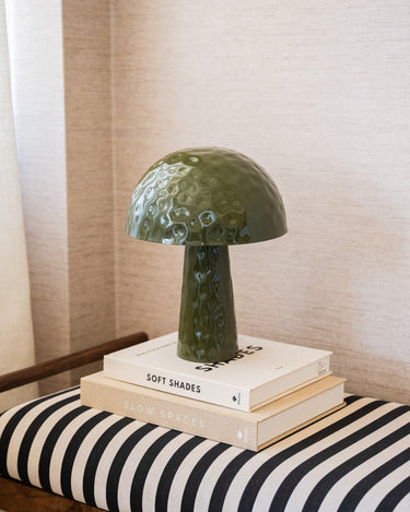 Table Lamp Mushroom Olive Green - Things I Like Things I Love