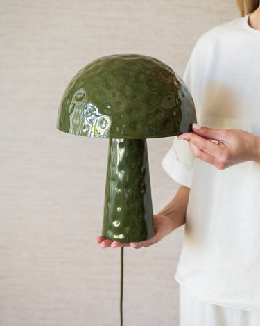 Table Lamp Mushroom Olive Green - Things I Like Things I Love