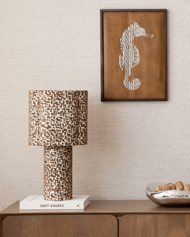 Table Lamp Pia Pattern Brown - Things I Like Things I Love