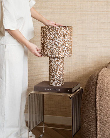 Table Lamp Pia Pattern Brown - Things I Like Things I Love