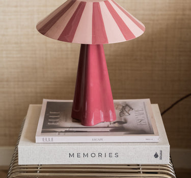 Table Lamp Striped Pink - Things I Like Things I Love
