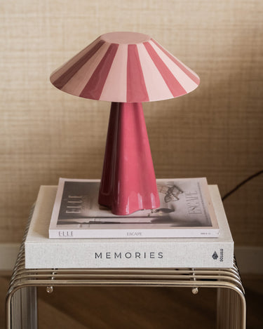 Table Lamp Striped Pink - Things I Like Things I Love