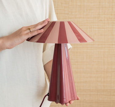 Table Lamp Striped Pink - Things I Like Things I Love