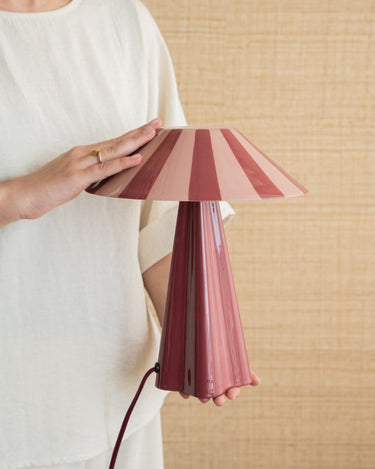 Table Lamp Striped Pink - Things I Like Things I Love