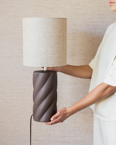 Table Lamp Swirl Brown - Medium - Things I Like Things I Love