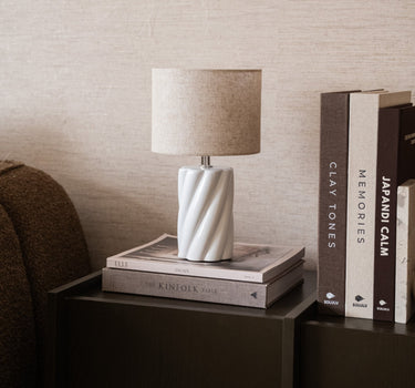 Table Lamp Swirl Ivory - Small - Things I Like Things I Love
