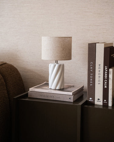 Table Lamp Swirl Ivory - Small - Things I Like Things I Love