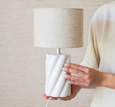 Table Lamp Swirl Ivory - Small - Things I Like Things I Love