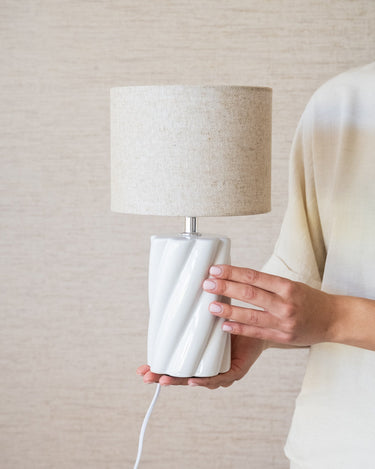 Table Lamp Swirl Ivory - Small - Things I Like Things I Love