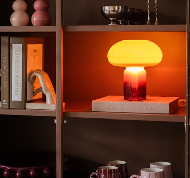 Tafellamp Paddenstoel Glas Roze / Aubergine - Things I Like Things I Love
