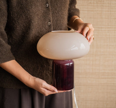 Tafellamp Paddenstoel Glas Roze / Aubergine - Things I Like Things I Love