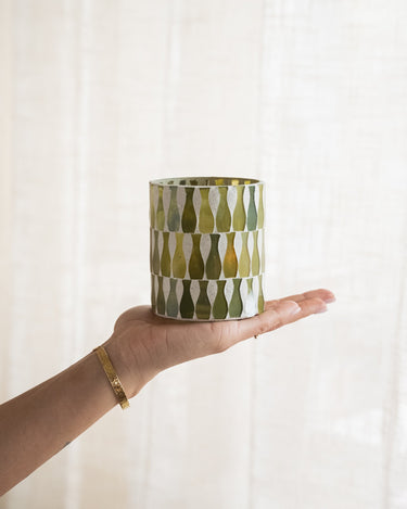 Tealight Holder Lia Olive Green - Things I Like Things I Love