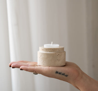 Tealight Holder Travertin Naturel - Things I Like Things I Love