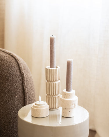Tealight Holder Travertine Natural - Things I Like Things I Love