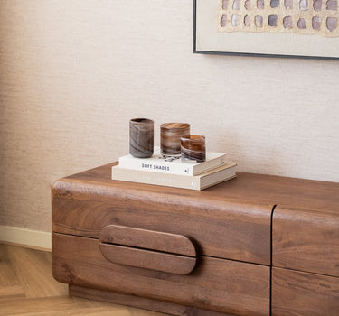 Theelichthouder Marmer Glas Bruin - Things I Like Things I Love