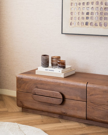 Theelichthouder Marmer Glas Bruin - Things I Like Things I Love