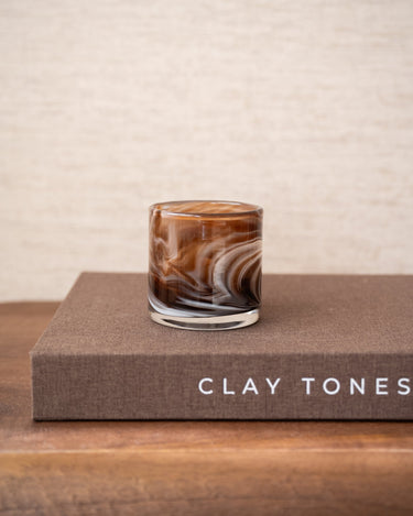 Theelichthouder Marmer Glas Bruin - Things I Like Things I Love