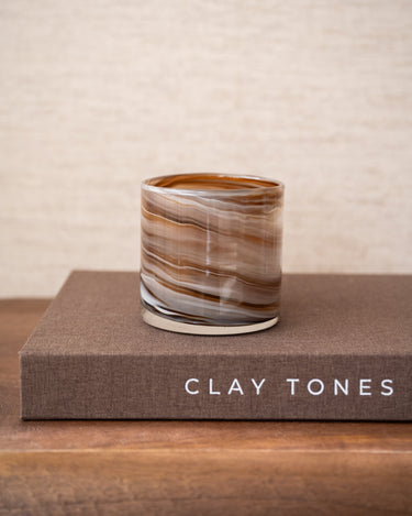 Theelichthouder Marmer Glas Bruin - Things I Like Things I Love