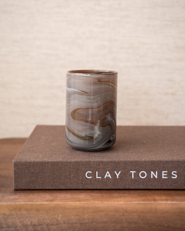 Theelichthouder Marmer Glas Bruin - Things I Like Things I Love