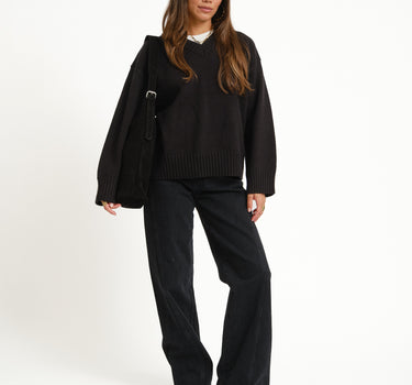TILTIL Percy V-Neck Pullover Zwart